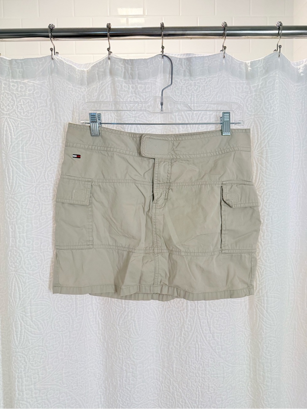 Y2K Tommy Hilfiger Khaki Cargo Mini Skirt